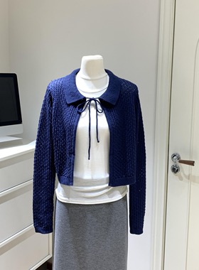 PPSHD海岛镂空钩针系带长袖开衫丨Hooked Drawstring