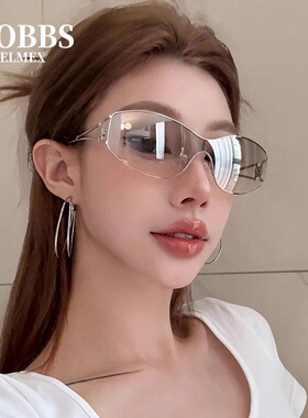 欧美风Y2K一体发箍墨镜女款