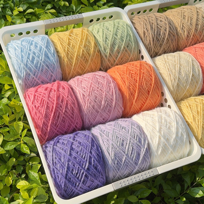 羊毛冰岛中粗软毛线拼渐变彩虹围巾帽子手工线手编织毛衣钩针棒针