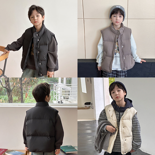 依依妈男童90白鸭绒羽绒马甲儿童冬装 外套 宝宝宽松休闲保暖无袖