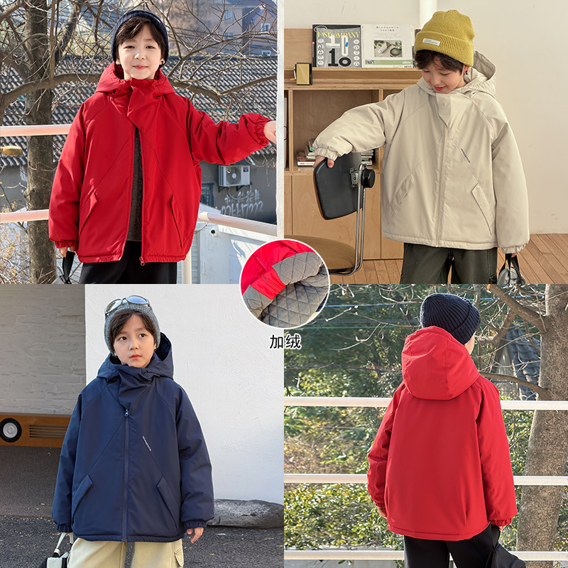 依依妈男童加绒连帽冲锋衣儿童冬装宝宝加厚休闲棉服外套拜年服,童装/婴儿装/亲子装,普通外套,淘宝优惠券,粉丝福利购,淘宝优惠卷