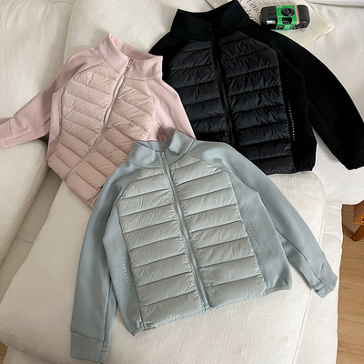 男童拼接新国标90白鸭绒羽绒服