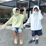 依依妈男童凉感冰丝防晒衣连帽透气UPF50+儿童夏装薄款宝宝空调服