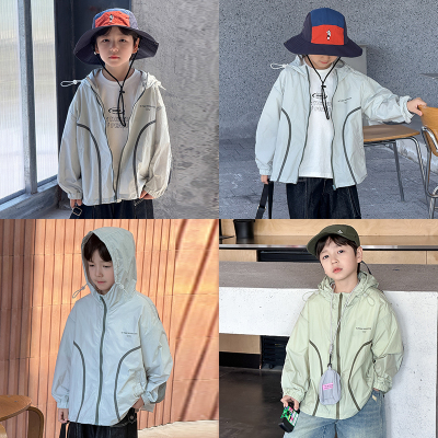 男童撞色连帽UPF50+防晒衣