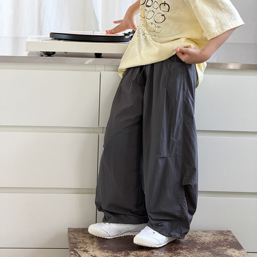 依依妈男童拼接速干直筒休闲裤
