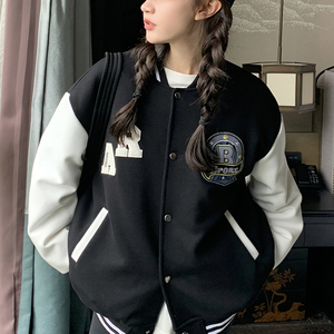 冬装90白鸭绒复古棒球服装羽绒服女韩版立领学院风P265K389图片