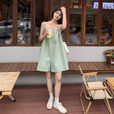 【现货】2025夏装新款清新小个子吊带连体短裤P85K128，女装连体裤，2C311