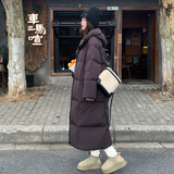【新款】已备货深咖色长款休闲90白鸭绒连帽羽绒服P385K528，女装羽绒服，2C311