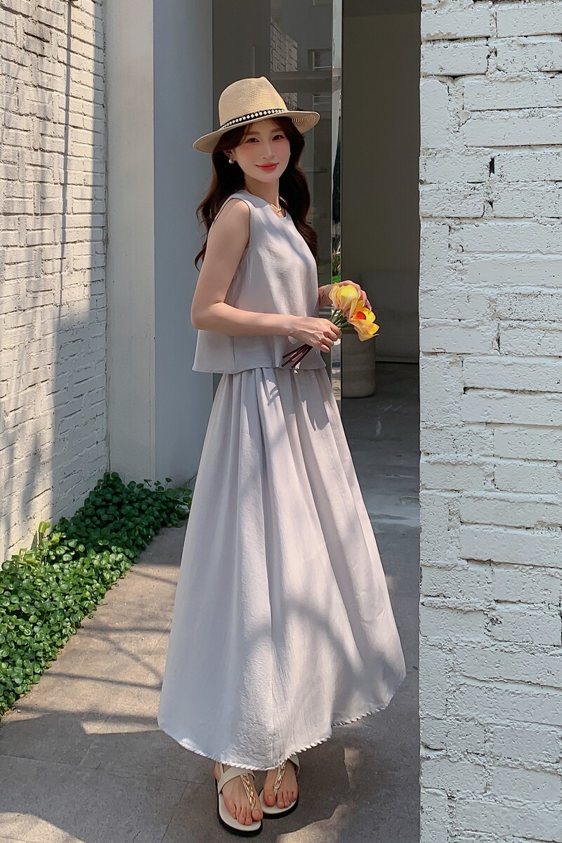 【现货】夏装新款烟灰色a版清新套装裙P125K189,女装套装/套裙,2C311