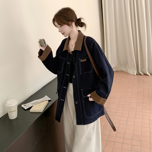 洋气减龄麂皮绒翻领外套女春秋2025新款小个子巨好看超火夹克上衣图片