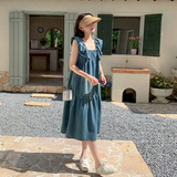 新款连衣裙2025夏薄料牛仔方领休闲宽松裙子显瘦连衣裙P120K178，女装连衣裙，2C311