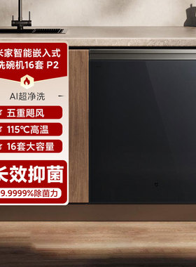 小米米家智能洗碗机嵌入式16套P2家用大容量智能投放高温烘干除菌