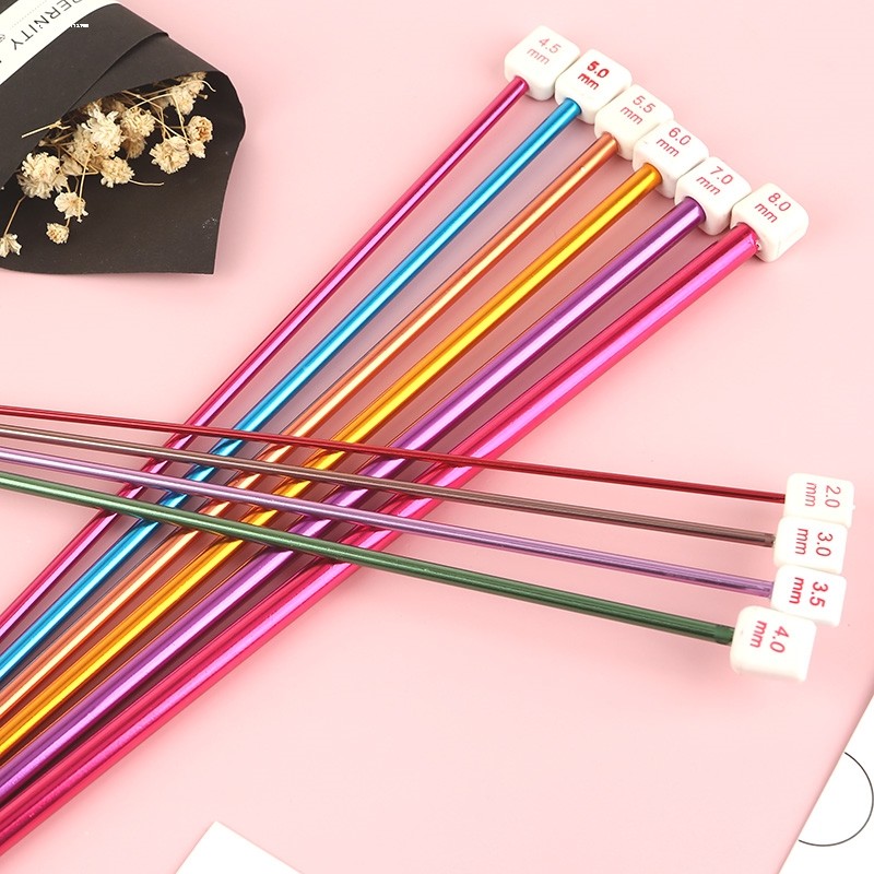 阿富汗钩针27cm彩色氧化实心铝钩针毛线地毯毯子钩针2.0-8.0mm