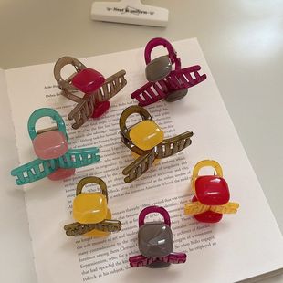 高级感果冻冰透感方块盘发抓夹后脑勺发量少中号鲨鱼夹侧边夹