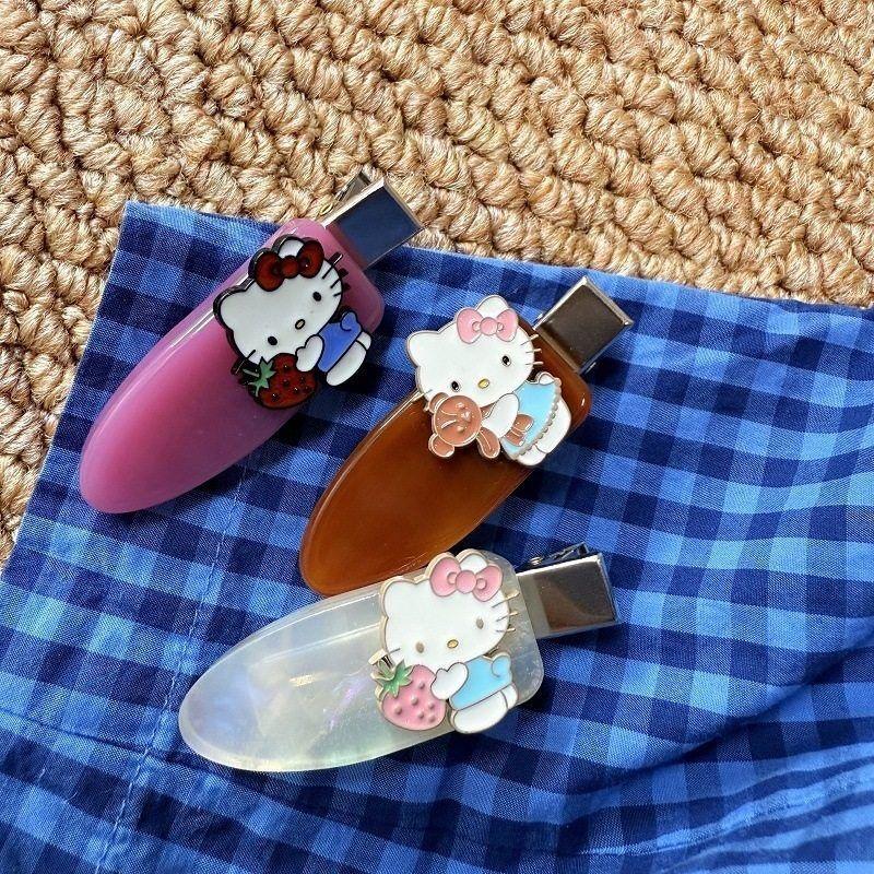 甜美卡通KT猫咪铲子无痕鸭嘴夹