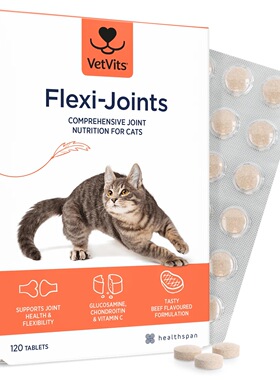 新鲜到货Healthspan Flexi-Joints正品猫用关节软骨素折耳猫