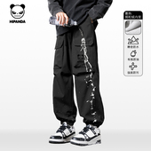 防水长裤 加绒束脚裤 2025冬季 Hipanda你好熊猫高街工装 软壳冲锋裤