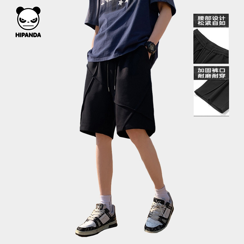 Hipanda你好熊猫日常休闲设计感宽松五分沙滩裤男2026夏新款短裤,男装,短裤,淘宝优惠券,粉丝福利购,淘宝优惠卷