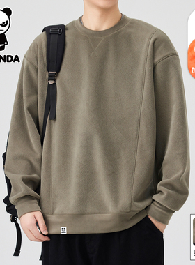 HiPanda你好熊猫秋冬季宽松休闲卫衣男士新款加绒加厚上衣男款GH