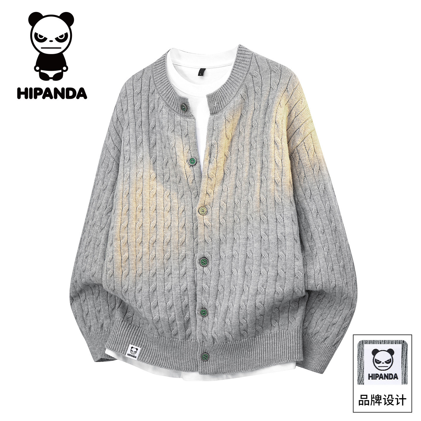 HiPanda你好熊猫秋冬季开衫毛衣男士2025新款肌理感针织外套男GH,男装,针织衫/毛衣,淘宝优惠券,粉丝福利购,淘宝优惠卷