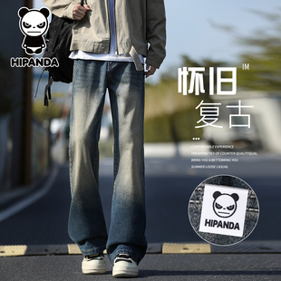 HiPanda你好熊猫秋冬季休闲牛仔裤男士2026春款直筒长裤子男款GH