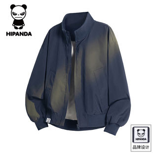 HiPanda你好熊猫秋冬季美式复古飞行员夹克男士新款休闲上衣男GH