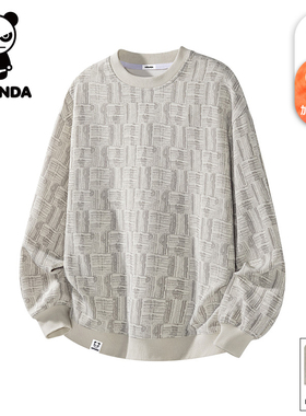 HiPanda你好熊猫秋季美式加绒卫衣男士新款宽松休闲长袖外套男GH