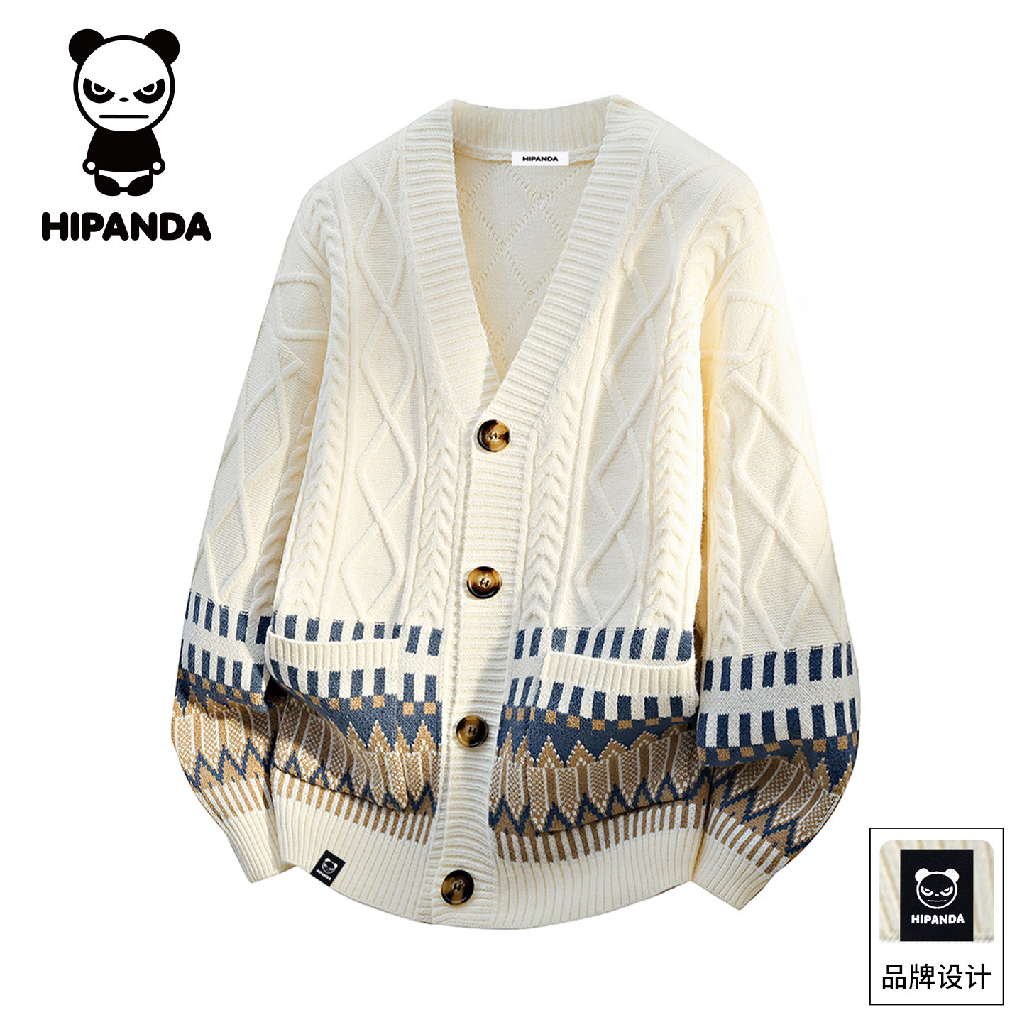 HiPanda你好熊猫秋冬季美式休闲毛衣男士新款保暖开衫上衣男款GH,男装,针织衫/毛衣,淘宝优惠券,粉丝福利购,淘宝优惠卷