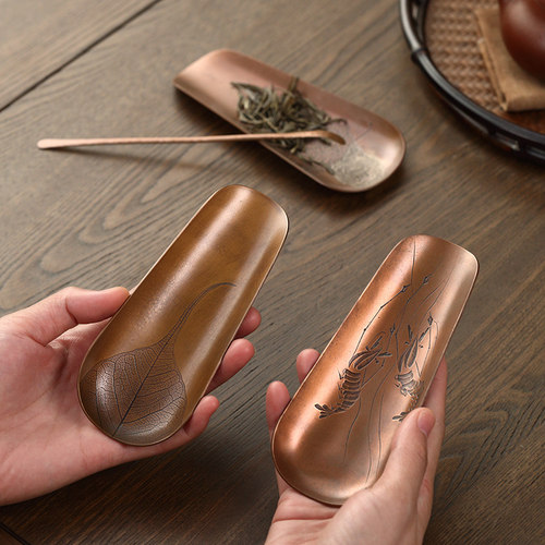 纯铜茶则赏茶量茶必备