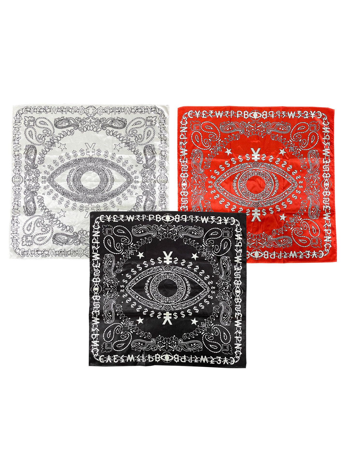 Phantomhunter eye logo, American street hip-hop paisley matte square scarf