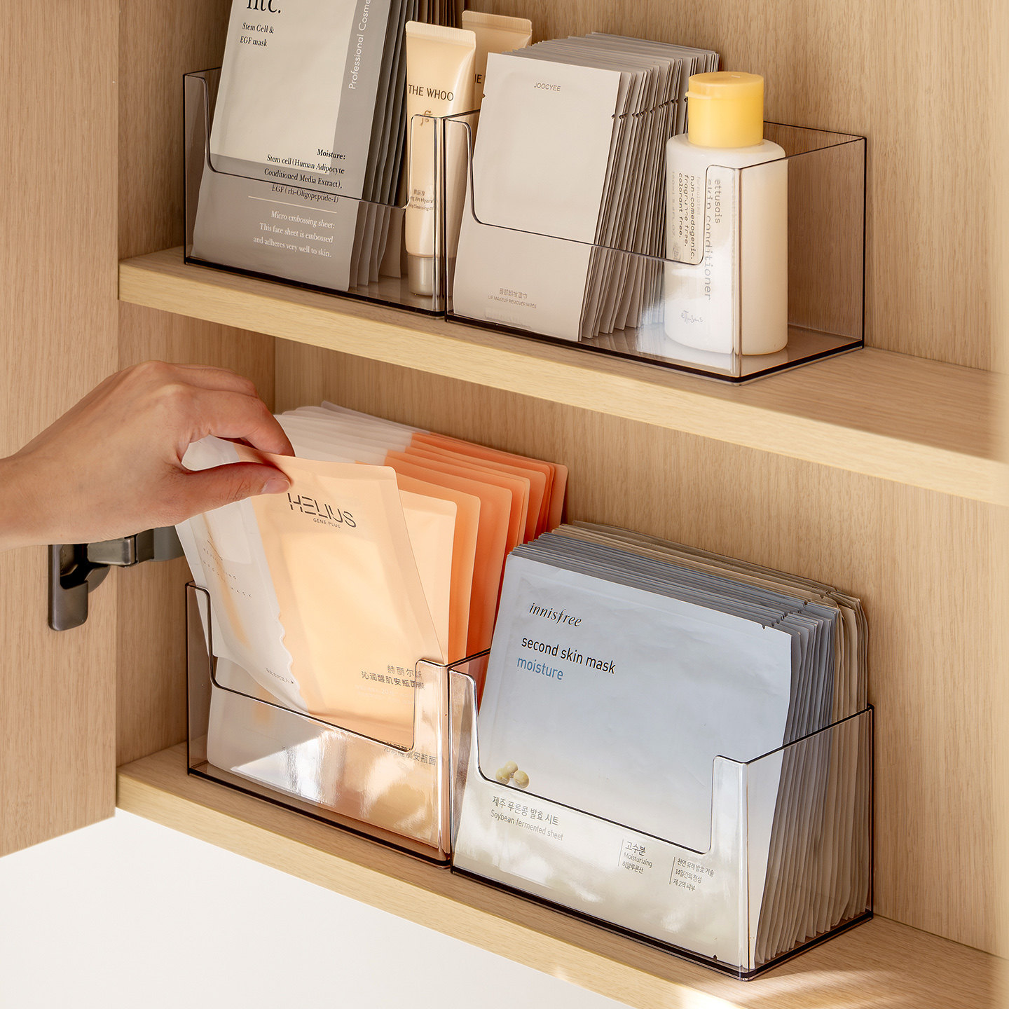镜柜内面膜收纳盒浴室化妆品口红置物架卫生间抽屉分层隔板化妆品