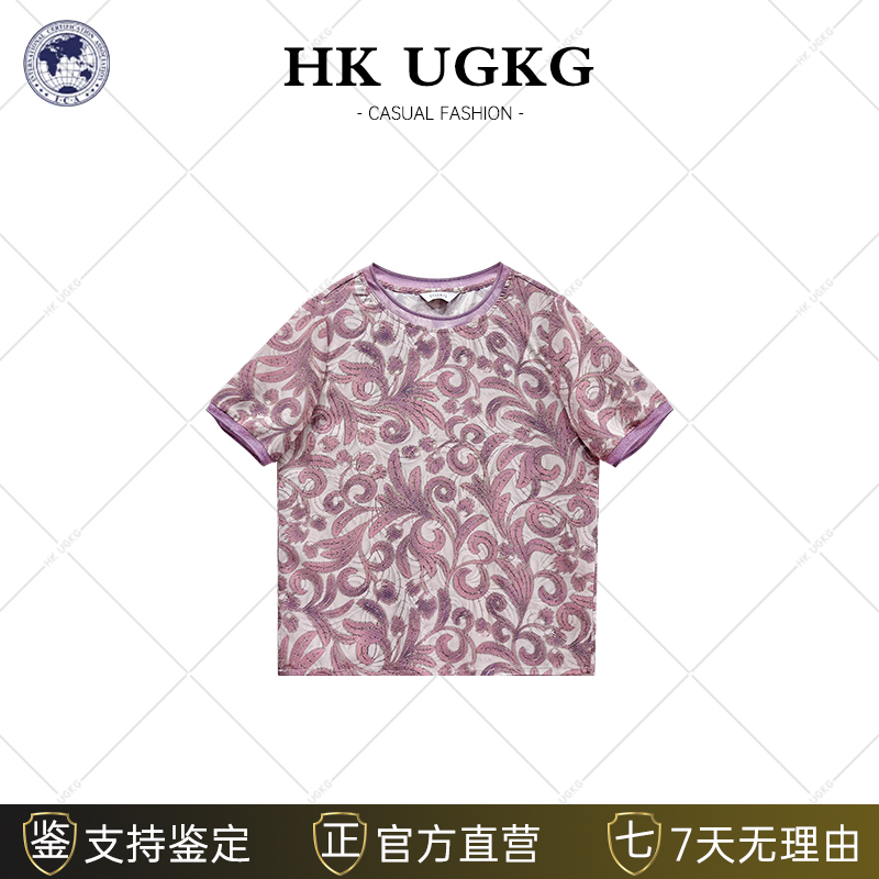 香港UGKG妈妈夏装圆领短袖t恤女