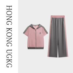 香港UGKG名牌运动服休闲中老年连帽外套2024夏季套装女73242ZH041