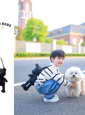 MUSSIBEBE儿童小熊斜挎背包ins韩国男女童个性卡通零钱装饰包