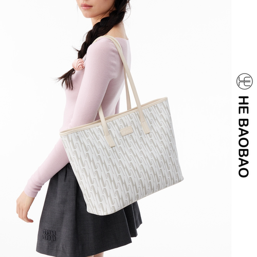 HE BAOBAO×HEJMASI托特包新款女包高级感单肩包大容量通勤子母包