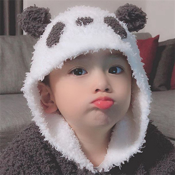 WINTER CUTE JAPANESE HALLOWEEN PANDA KIDS HOODED CRAWLER JACKET TOP TROUSERS JACKET SET BEAR EARS PAJAMAS