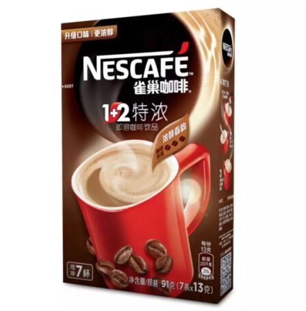 17年11月出廠雀巢速溶咖啡1+2特濃7條裝13克/條正品特價4盒起包郵