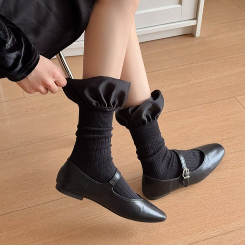 尊嘟好看 甜美巨好穿个性洋走秀 立体旋转泡泡口花苞舒适纯棉袜子