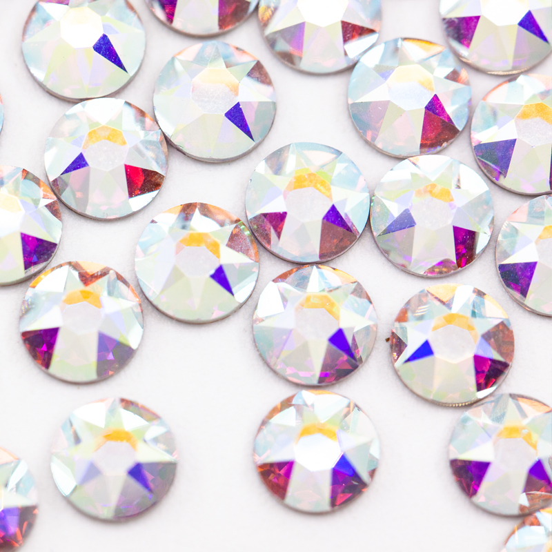 奥地利华子水晶彩白亮烫钻圆形