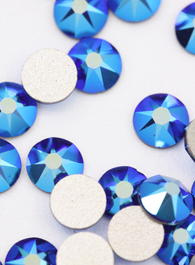 施华洛水晶华子2088圆形369SHIM闪烁钴蓝色平底钻DIY饰品美甲服饰