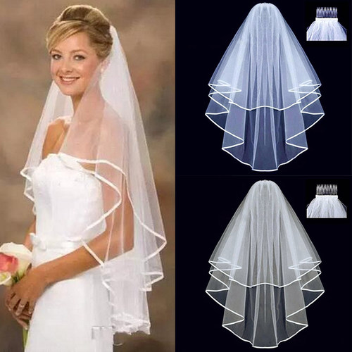 Ribbon Edge Bride Accessories Women Veil Comb 结婚头纱新娘