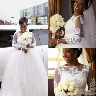 Bridal Dresses Gown Wedding 旅拍轻婚礼服蕾丝露背轻纱African