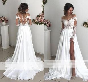 婚纱冬季 新娘奢华一字肩礼服 Wedding Dress 2020新款 Gown Bridal