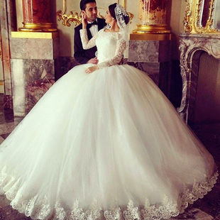 婚纱礼服 新娘 拖尾 公主 梦幻Custom Made Wedding Bridal Dress