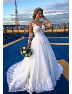 Bridal Wedding 新娘婚纱礼服婚纱长拖尾韩版 显瘦高端定制婚纱