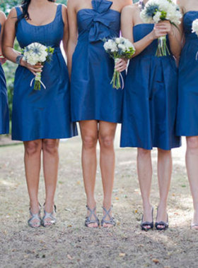 伴娘礼服姐妹裙显瘦晚礼服连衣裙 Navy Blue  Bridesmaid Dresses