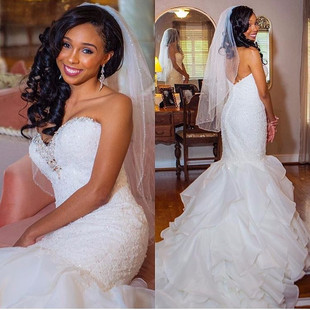 女钻Bridal 长拖尾新娘结婚大码 Gown 公主韩式 婚纱礼服2018新款