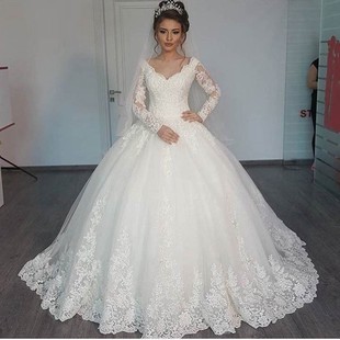 新娘结婚婚纱礼服 Dresses Wedding Gown 2019 Bridal 定做长袖