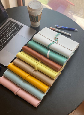 SilverMoon银月高颜值A5活页简约日记本复古钥匙扣彩色本商务记事本男女笔记本