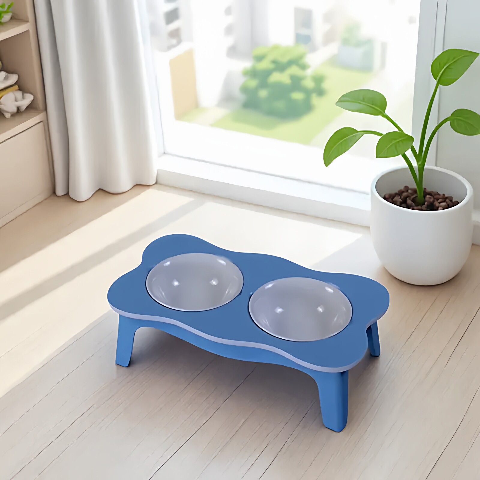 保护颈椎陶瓷狗碗烤漆宠物餐桌狗的饭盆猫吃饭特价小型犬双碗食盆